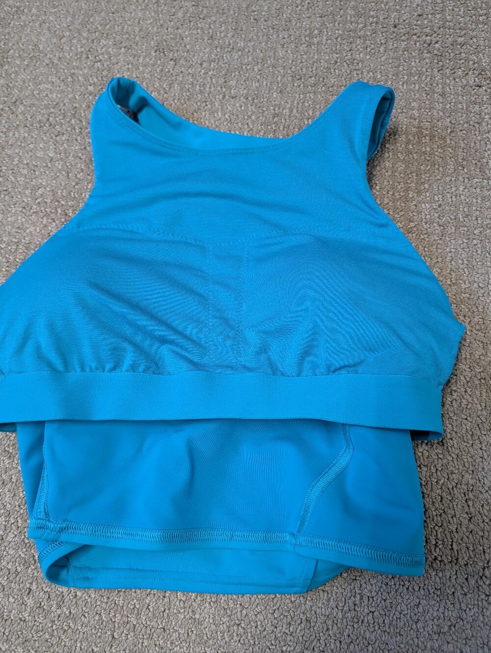 Lululemon Wunder Train Tank Blue Women's Sz 4 Gym Workout Stretch Built In Bra - Picture 3 of 6
